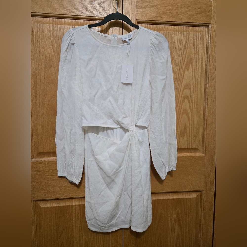 Lucy Paris White Long Sleeve Dress